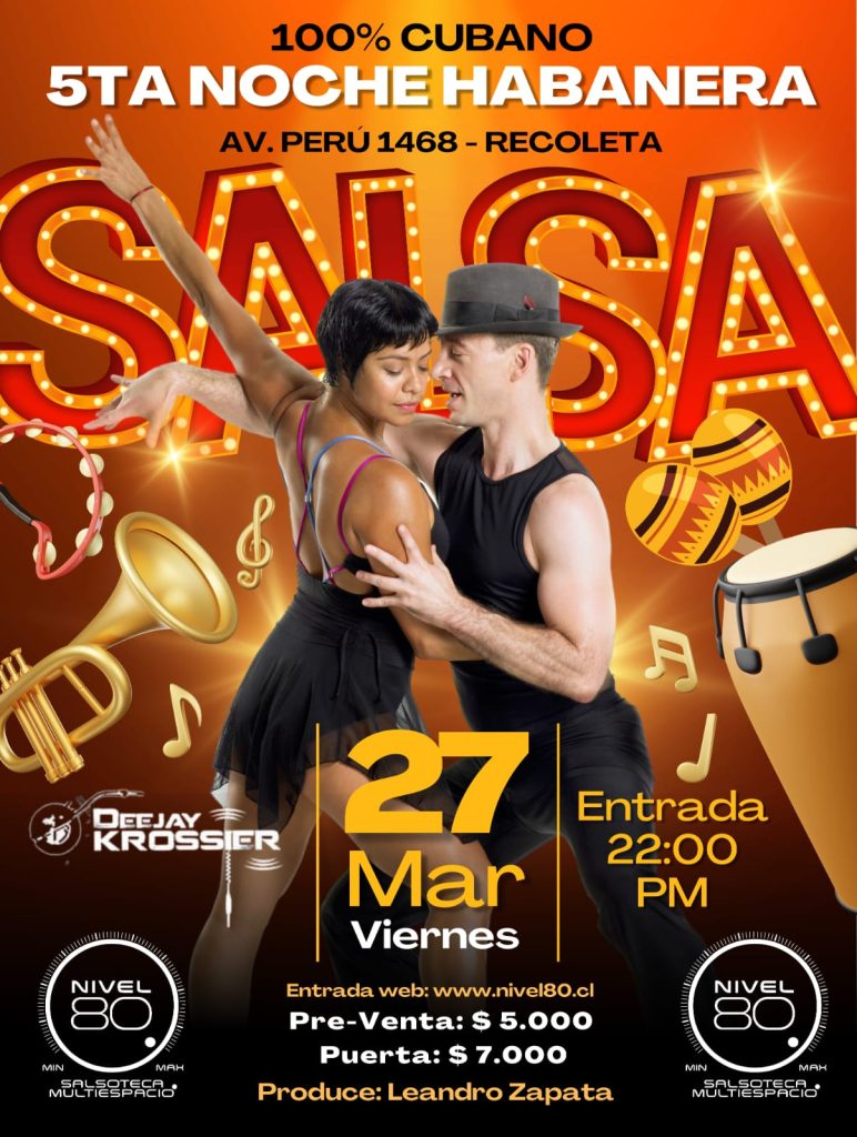 Flyer de una fiesta de Nivel 80