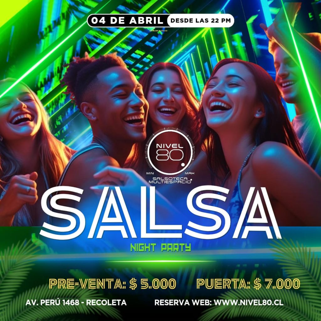 Flyer de una fiesta de Nivel 80