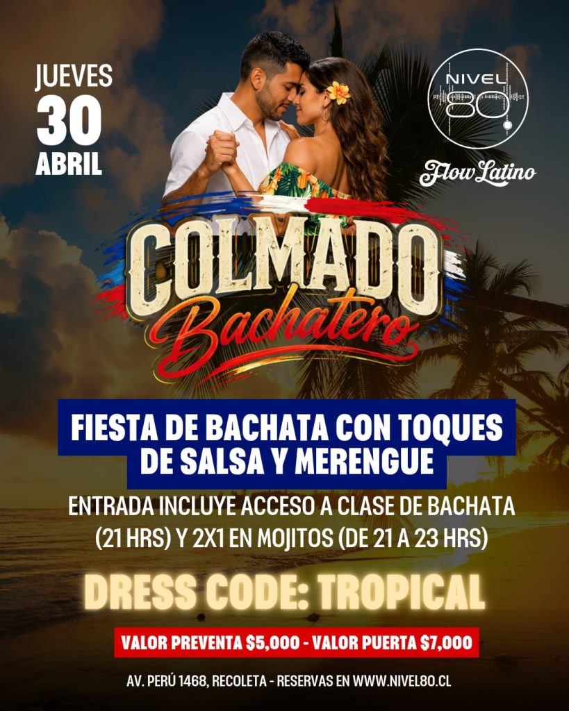 Flyer de una fiesta de Nivel 80